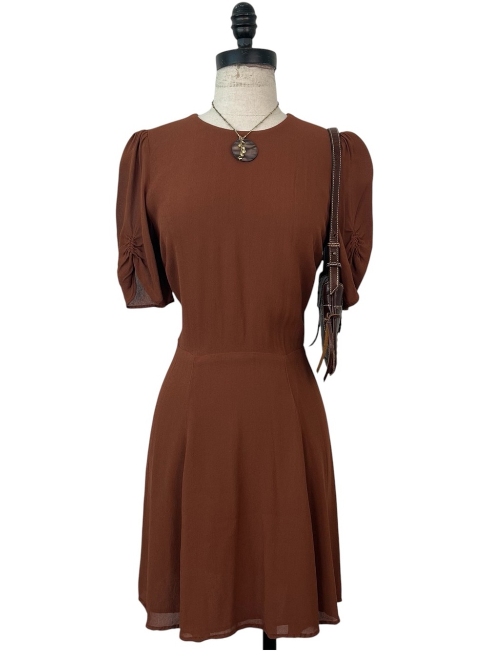Reformation Gracie brown dress fits size 6/8